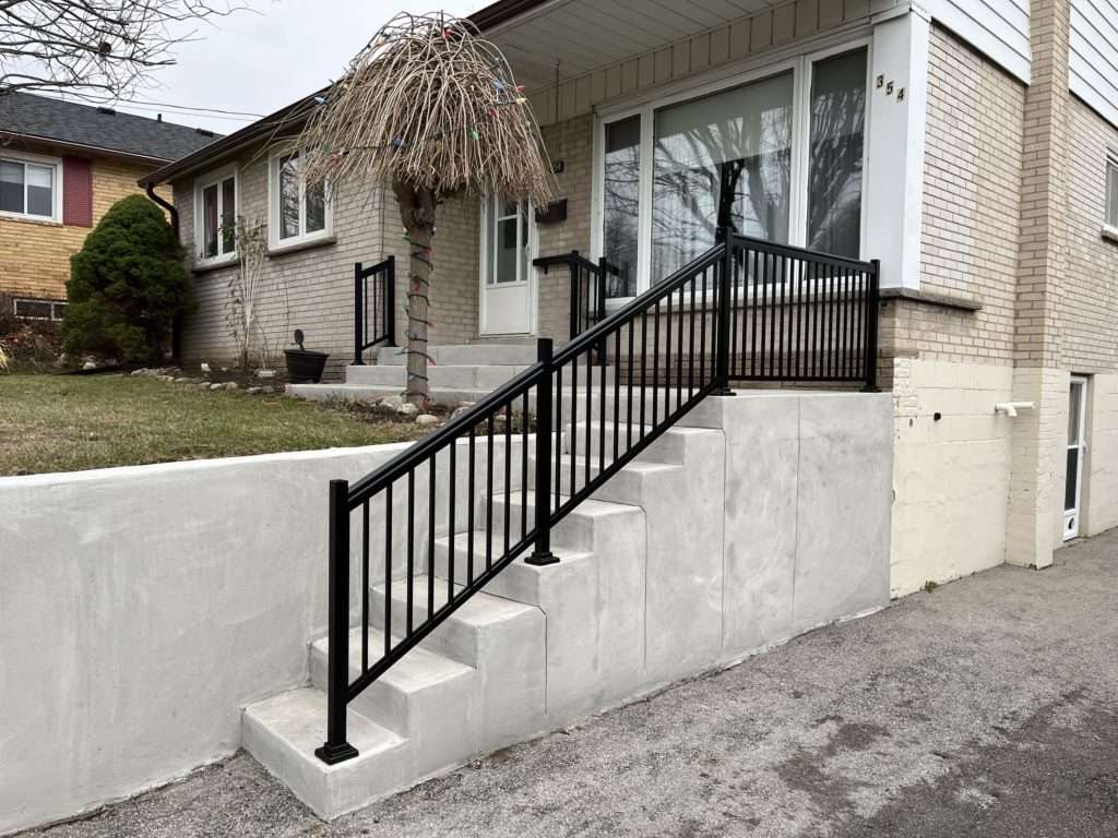 Custom Aluminum Porch Stair Railings Installation Mount Hope, ON